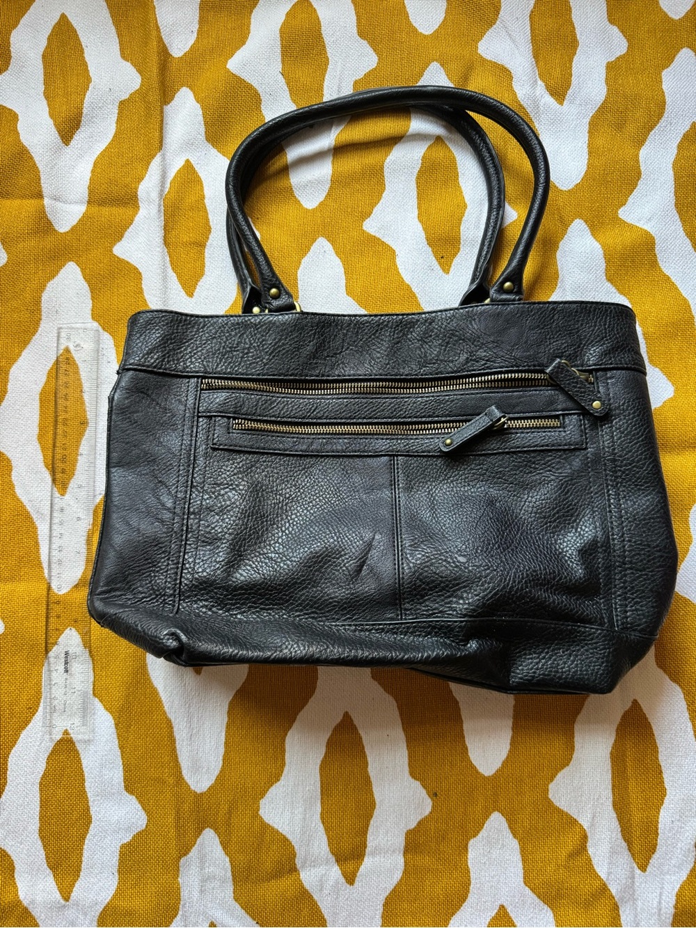 Merona Black Leather Handbag